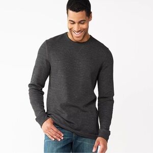 3 pc Sonoma Men's Long Sleeve THERMALS  BUNDLE -BLACK -GRAY-BROWN